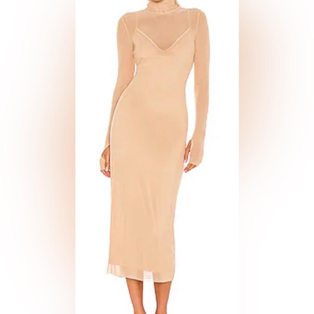 AFRM Tan Long Sleeve Dress